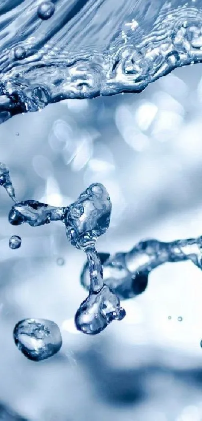 Dynamic water splash close-up with a calm blue backdrop.