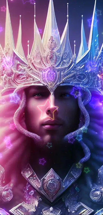 Fantasy king with intricate crown and vibrant colors.