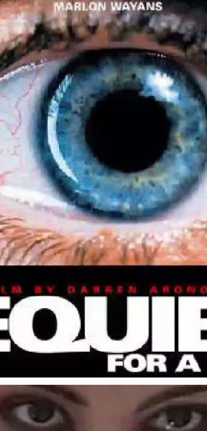 Requiem for a Dream movie wallpaper with intense blue eye.