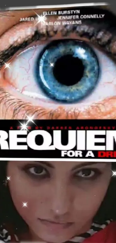 Close-up eye design from Requiem for a Dream poster.