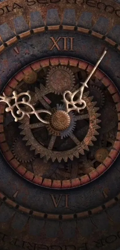 Vintage clockwork gears with bronze tones forming a steampunk design.