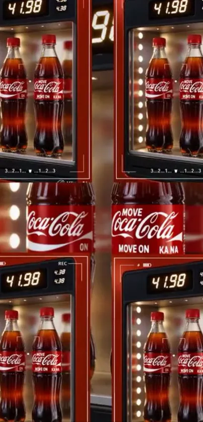 Vintage Coca-Cola vending machine with bottles.
