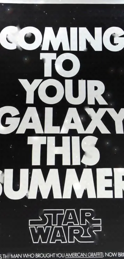 Retro galaxy theme with classic sci-fi typography on a black background.