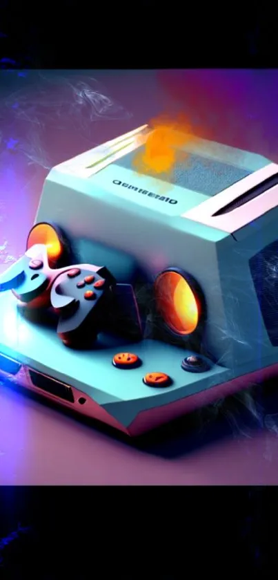 Retro gaming console with vibrant colors and nostalgic style.