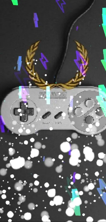 Minimalist retro gaming controller with black backdrop.