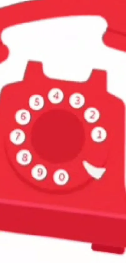 Vibrant red rotary phone wallpaper for mobile.