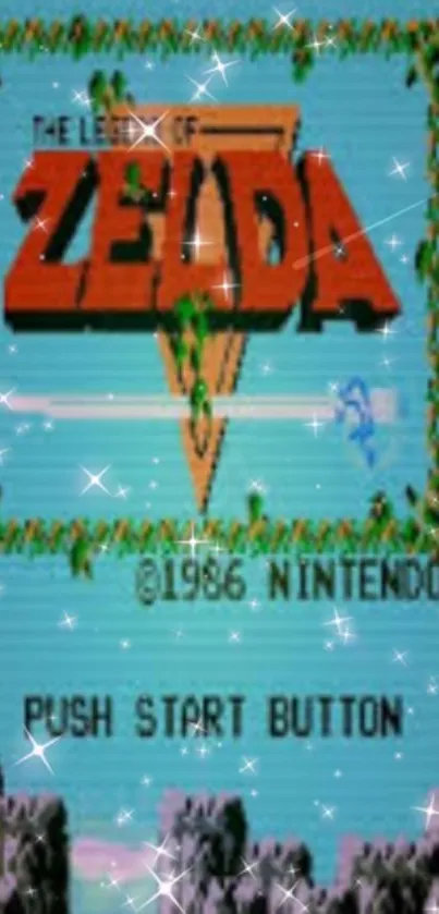 Vintage Zelda 1986 Nintendo wallpaper with iconic design.