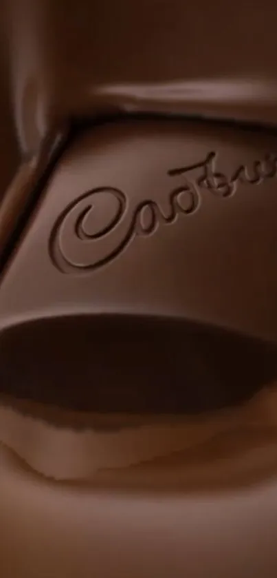 Close-up of a smooth, rich chocolate bar with elegant design.