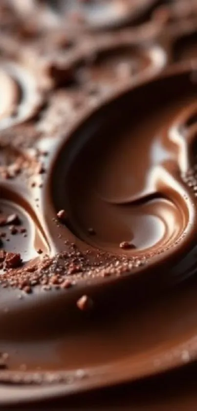 Luxurious chocolate swirl with rich texture and color.