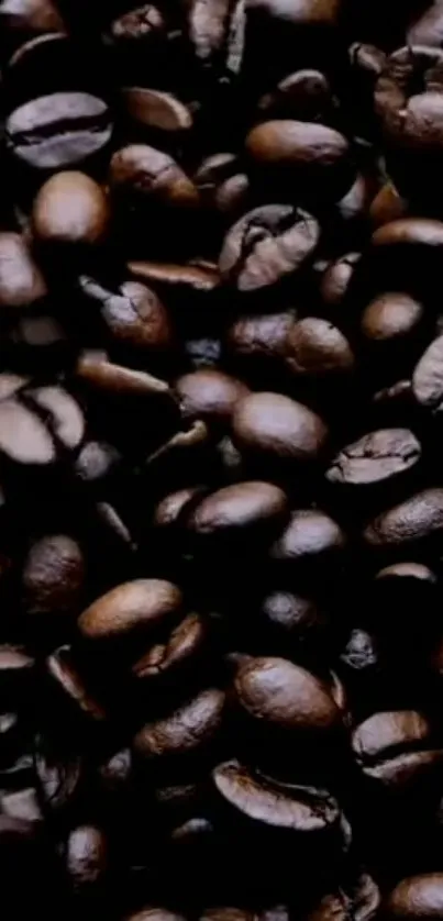 Dark brown coffee bean texture wallpaper for mobile phones.