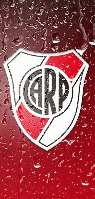 River Plate badge with red water droplet background.