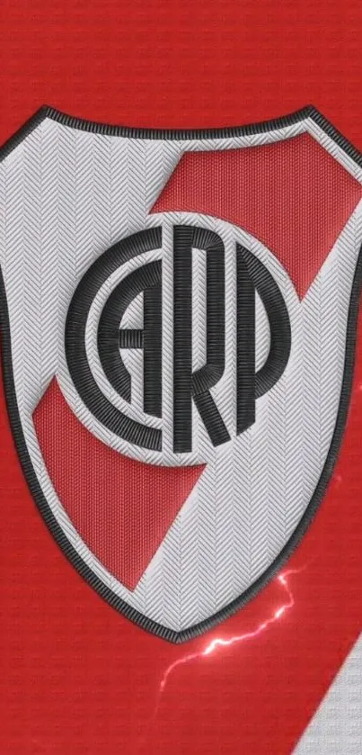 River Plate club logo on red background wallpaper.