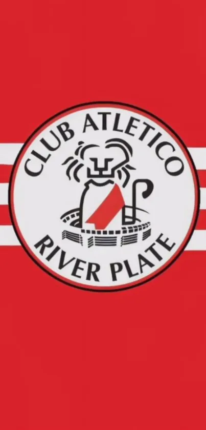 River Plate Club logo on bold red background wallpaper.