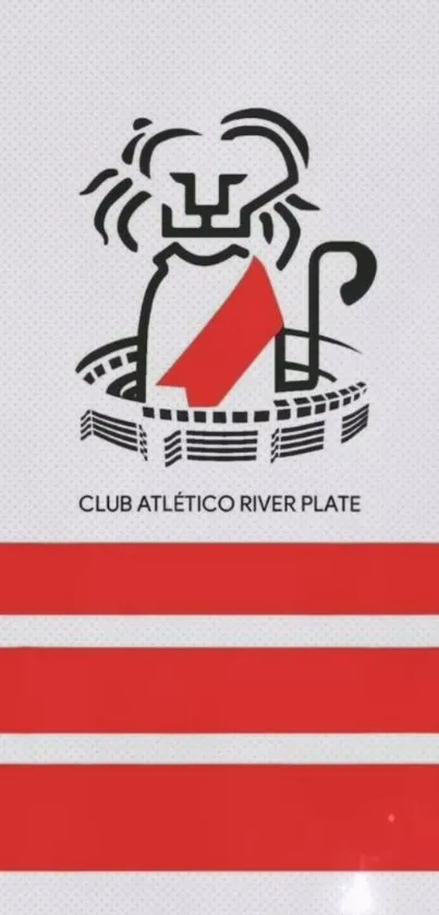 Minimalist River Plate wallpaper with red stripes and team logo.