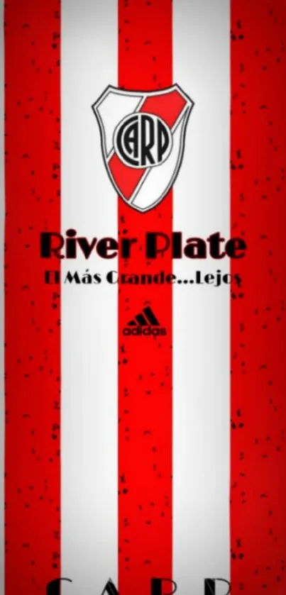 River Plate wallpaper with red stripes and team logo.
