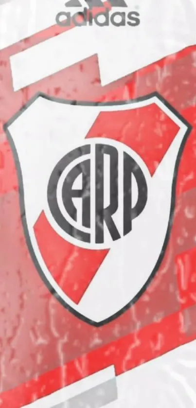 River Plate logo on red and white wallpaper