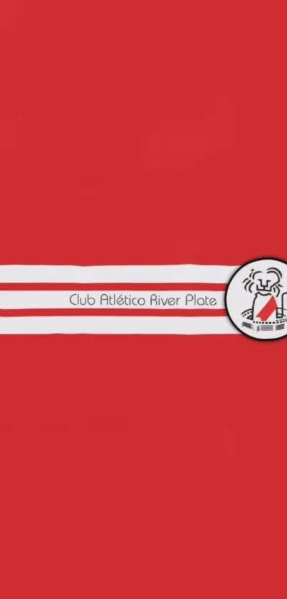 River Plate team emblem on vibrant red wallpaper background.