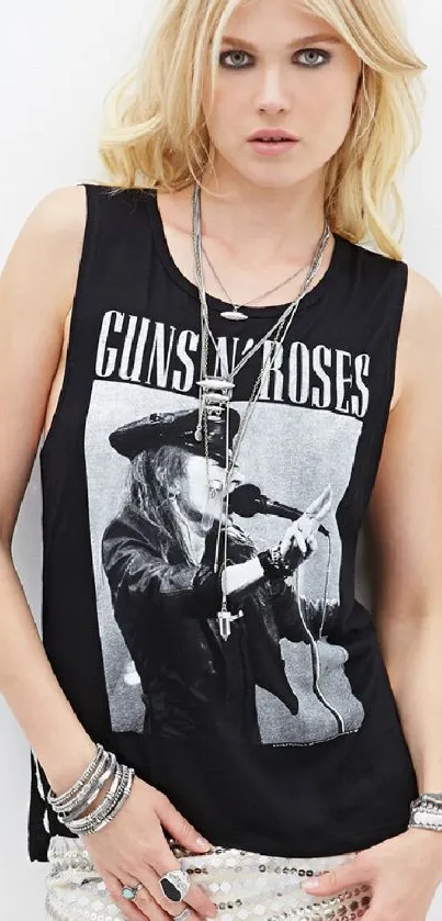 Rock Band Sleeveless Tee Design - free download