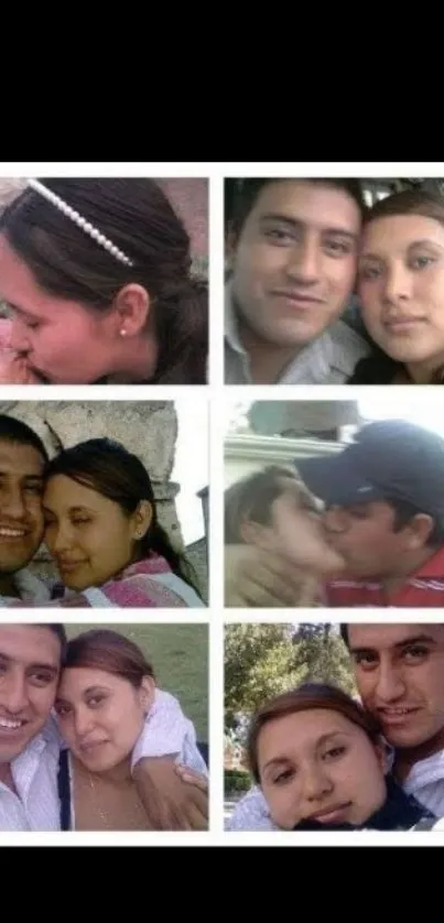 A romantic collage of couples capturing love and affection.