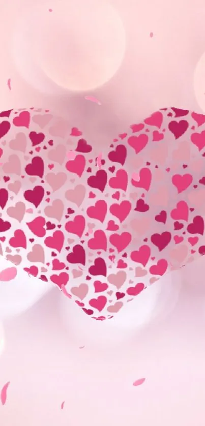 Beautiful heart pattern wallpaper with pink and red hues, perfect for romance.