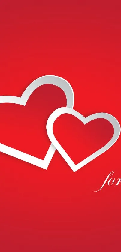 Red heart-shaped design mobile wallpaper