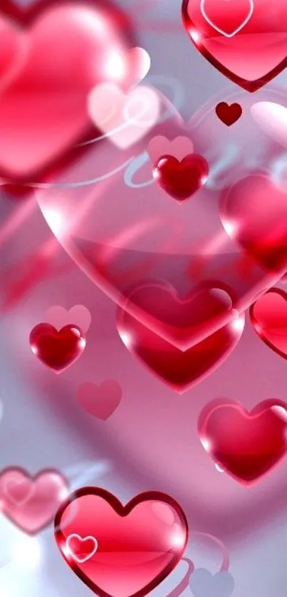 Vibrant red heart wallpaper with a romantic and artistic theme for mobile phones.