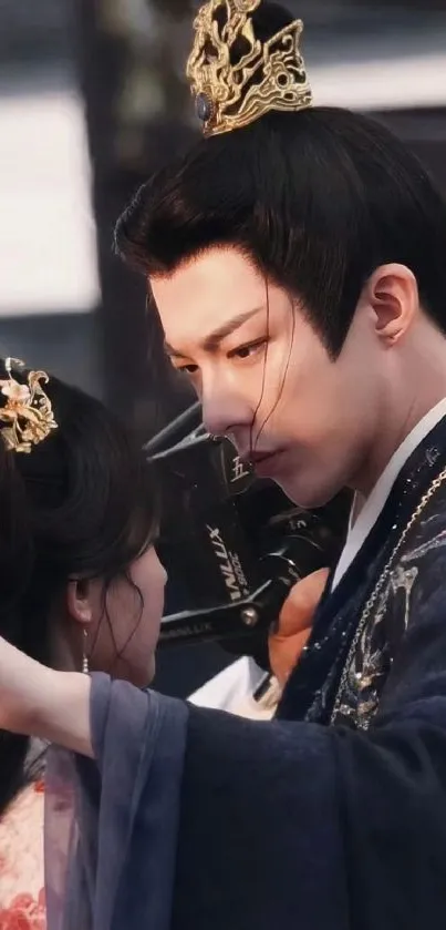 Traditional attire portrait with elegant details.
