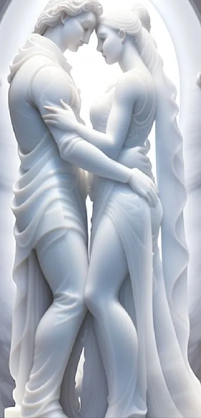 Romantic marble statue art mobile wallpaper.