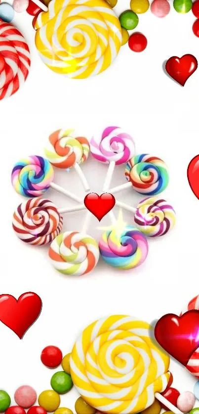 Romantic red heart wallpaper with sparkling design.