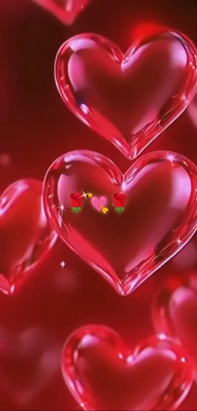 Red heart wallpaper with a romantic touch.
