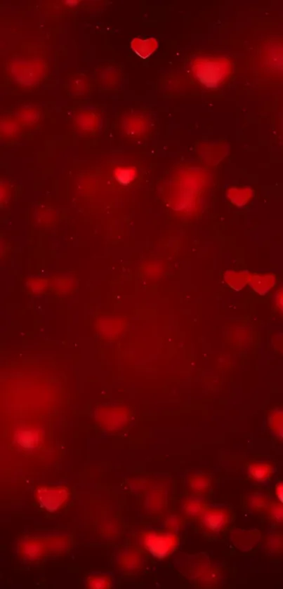 Romantic red heart mobile wallpaper background.