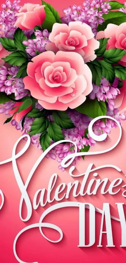 Valentine's Day heart-shaped flower arrangement wallpaper