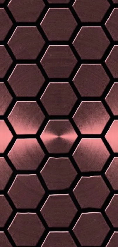 Rose gold hexagon pattern wallpaper, perfect for phones.