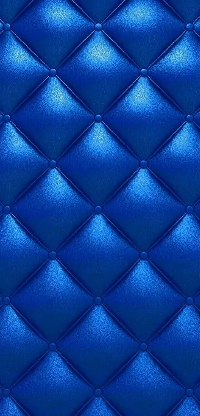 Royal blue quilted leather texture background.