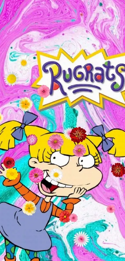 Rugrats wallpaper with Angelica on a colorful abstract background.