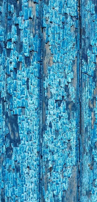 Rustic blue textured wallpaper with chipped paint effect.