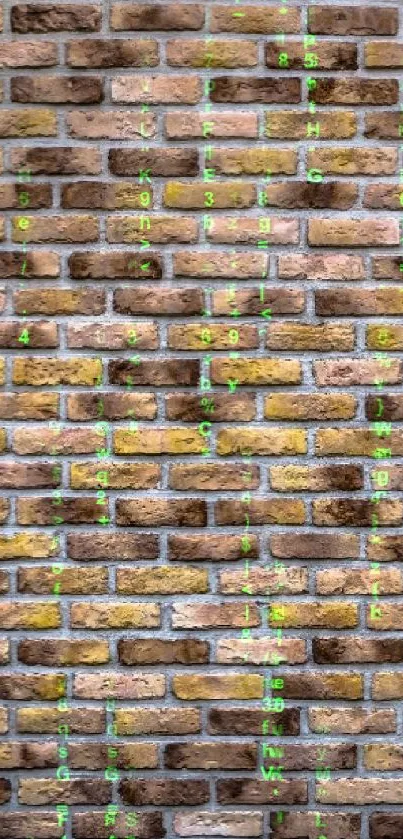 Rustic brown brick wall with warm hues and textured pattern.