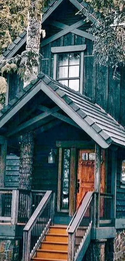 Rustic cabin surrounded by lush trees, perfect for nature lovers.