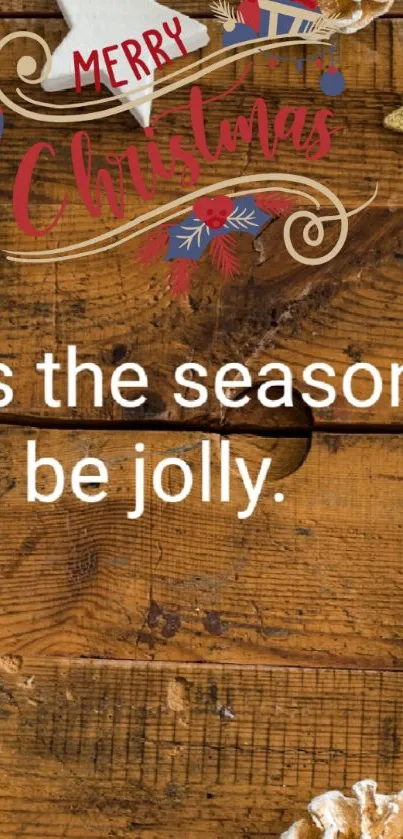 Rustic Christmas wallpaper with festive decor.
