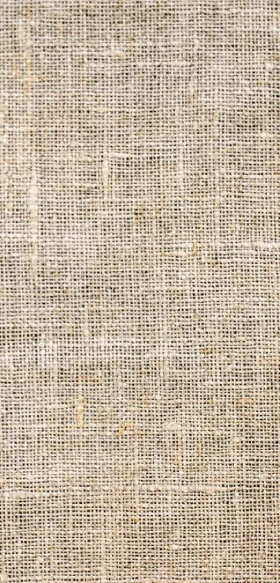 Rustic linen texture wallpaper with natural fibers in beige color.