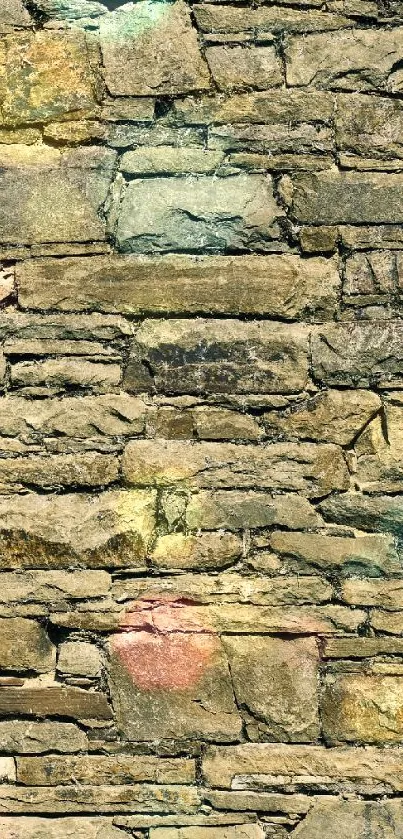 Rustic stone wall mobile wallpaper with natural textures.