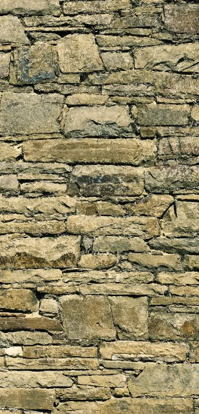 Mobile wallpaper featuring rustic stone wall texture in beige tones.