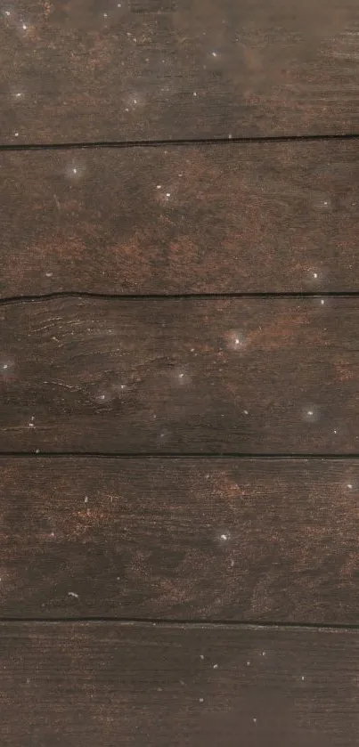 Rustic dark wood wallpaper with starry accents.