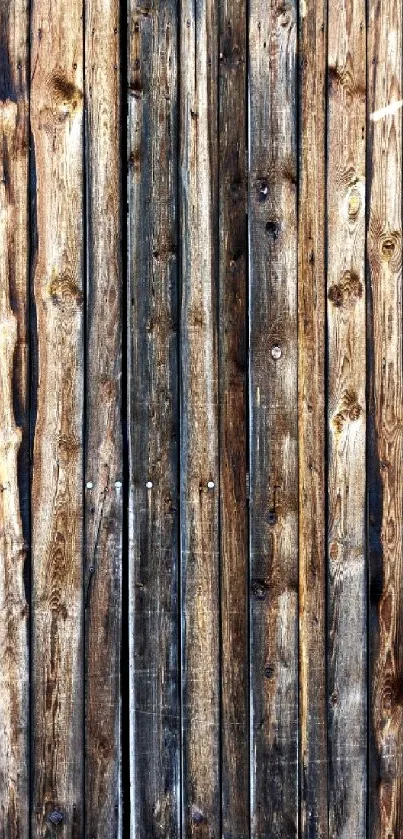 Rustic wooden plank wallpaper with rich textures and earthy tones.