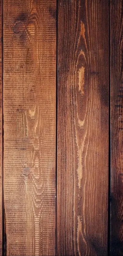Rustic wooden plank wallpaper with warm brown tones.