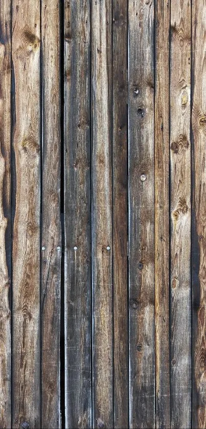 Rustic wooden texture wallpaper with vertical planks in warm brown hues.