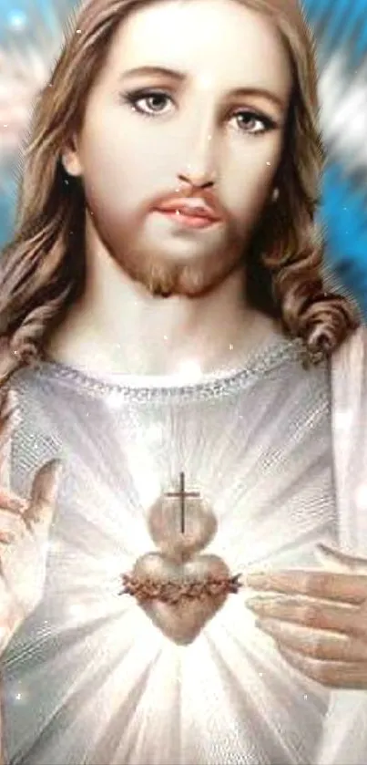 Sacred Heart of Jesus in vibrant art.