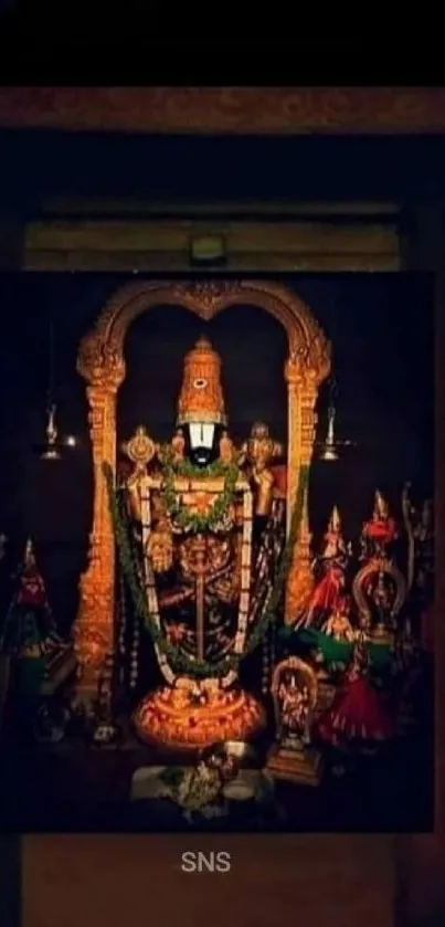 Beautifully adorned sacred temple altar mobile wallpaper.