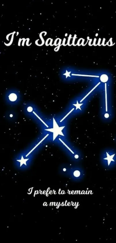 Sagittarius constellation with stars on black background, zodiac-themed wallpaper.