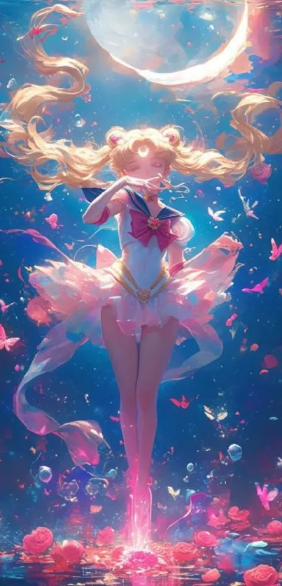 Enchanting Sailor Moon anime wallpaper with vibrant colors and celestial beauty.